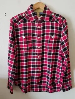 美。BEAMS 長袖チェックネルシャツ「エポーレット付き」