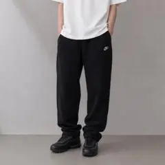NIKE ナイキ ワンポイント 刺繍ロゴ スウェットパンツ ブラック 黒