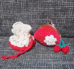 手編みがま口 巾着セット