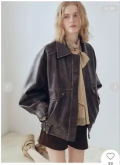 フェイクレザーブルゾン