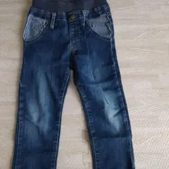 ストライプポケット付き長ズボン　デニム