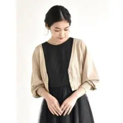 カエン ラメニットカーディガン kaene パールボタン ゴールド 結婚式のサムネイル