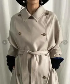 【訳あり】アメリ WAVE FRONT OVER COAT ベージュ S ウールのサムネイル