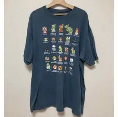 スーパーマリオブラザーズ グラフィック Tシャツ ダークブルー