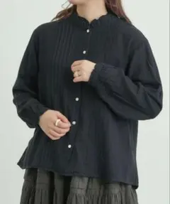 Samansa Mos2⚪︎。襟フリルレース重ねブラウス