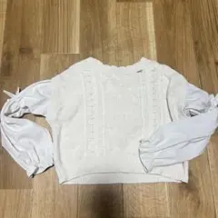 mezzo piano バルーンスリーブ セーター 白