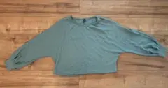 SHEIN リブ長袖カットソー グリーン サイズM