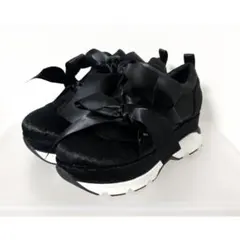 merry jenny 新品 Mサイズ ブラック アシメリボンスニーカーのサムネイル