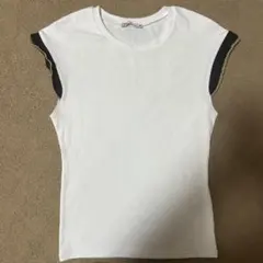 ZARA ホワイト フリル袖 Tシャツ