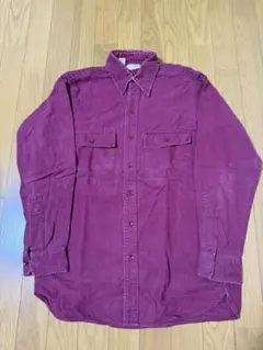 80s usa製 LLBean シャモアクロス ネルシャツ　ワイン色系