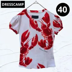 ❤未使用級❤ドレスキャンプ ロブスター柄 Tシャツ 総柄 半袖 ホワイト 40Lのサムネイル
