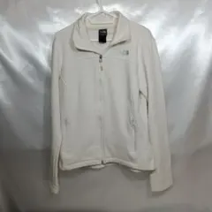 147♪USユーズド★ノースフェイスレディースフリース★ホワイトM伸縮柔らか材