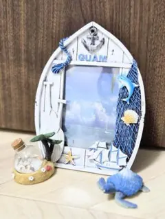 ★新品・未使用★GUAM マリンデザイン フォトフレーム 2点セット おまけ付きのサムネイル