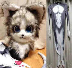 動物着ぐるみ　衣装一式　女性M~L　[コスプレ、アニマルマスク、全身タイツ]