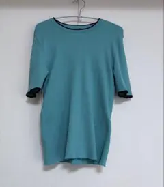 Mila Owen ターコイズ 五分袖 Tシャツ