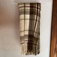 チェック柄フリンジマフラー