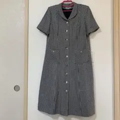 半袖チェック柄シャツワンピース