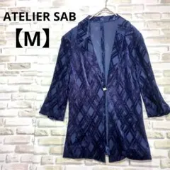 アトリエサブ　ATELIER SAB　ジャケット　半袖　ブルー　Ⅿ　日本製のサムネイル