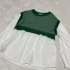 ニコアンド 長袖シャツカットソー 重ね着デザインフリーサイズ