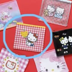 【新品未使用】ハローキティ フラットポーチ ハッピーくじD賞