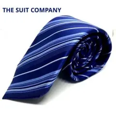 THE SUIT COMPANY ネクタイ　青　マルチカラーストライプ　絹100