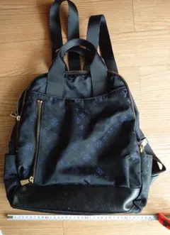 ラシット 黒 ナイロン レザー リュック