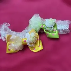 犬用リボンアクセサリー カラフル２個セット