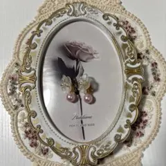 ハンドメイド イヤリング フラワー パール調