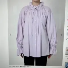 春を先取り！スローブイエナ タイプライターフリルブラウス　パープル試着のみ！