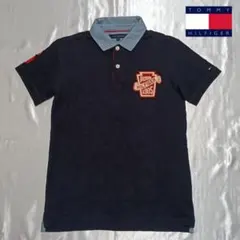 【TOMMY HILFIGER】トミーヒルフィガーのワッペン付きポロシャツ（M）のサムネイル