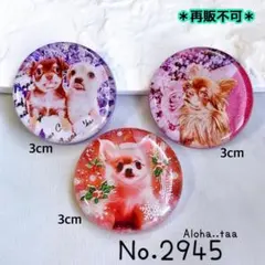 NO 698レジン　ヘアゴム　ブローチ　ハンドメイド　犬 ⭐️ワンコイン⭐️ レジン ヘアゴム 3点♡ チワワ 犬 ♡ No. 2946