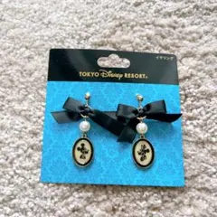ディズニー イヤリング ミッキー ミニー モノクロ パール リボン 5