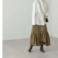 N.Natural Beauty Basic アシンメトリーラッフルヘムスカート