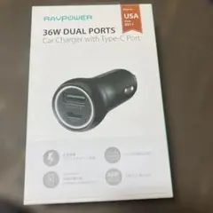 RAVPOWER USBカーチャージャー 2ポート シガーソケット 車載充電器