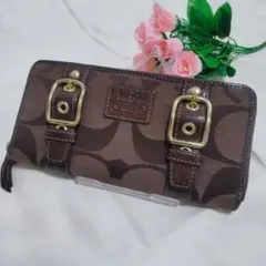 コーチ COACH 長財布 ベルトデザイン★ シグネチャー レザーロゴプレート