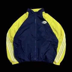90s adidas アディダス ナイロンジャケット イエロー ネイビー L