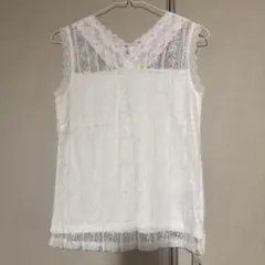 【未使用】vis　レースタンクトップ Vネック
