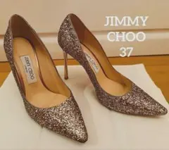 JIMMY CHOO 37 のグリッターパンプス