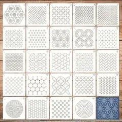 【新品】刺し子　テンプレート　24枚セット　伝統柄　幾何学模様