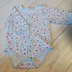 くまさん柄　キルト　ロンパース　80