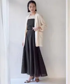 【ur's】シアーギンガムチェックフレアスカート Sサイズ