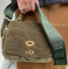 ZANELLATO オリーブグリーン ファー ショルダーバッグ