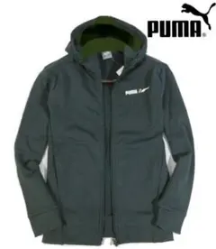 【PUMA/プーマ】裏フリース ジップアップパーカー メンズ Lサイズ（濃い緑）