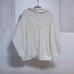 GU パーカー ホワイト 白 オーバーサイズ シンプル フーディ