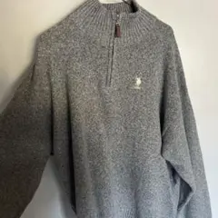 U.S. POLO ASSN. グレー ジップアップセーター F