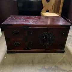 明治期 打ち出し金具時代庄内箪笥 タンス 収納 古家具 古民家 時代家具