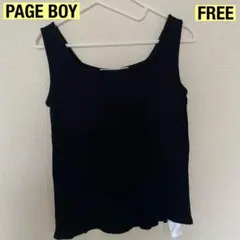 ★PAGE BOY★レディース★スクエアネックタンクトップ★F★ブラック★