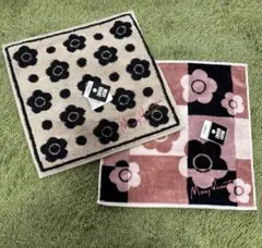 新品 Mary Quant マリークワント 花柄タオルハンカチ 2枚セット