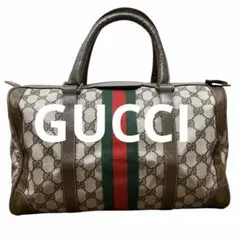 希少❗️【GUCCI】オールドグッチ美品GGスプリームシェリーラインボストンバッグ