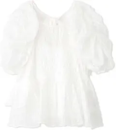 snidel ペプラムチュニックブラウス　白